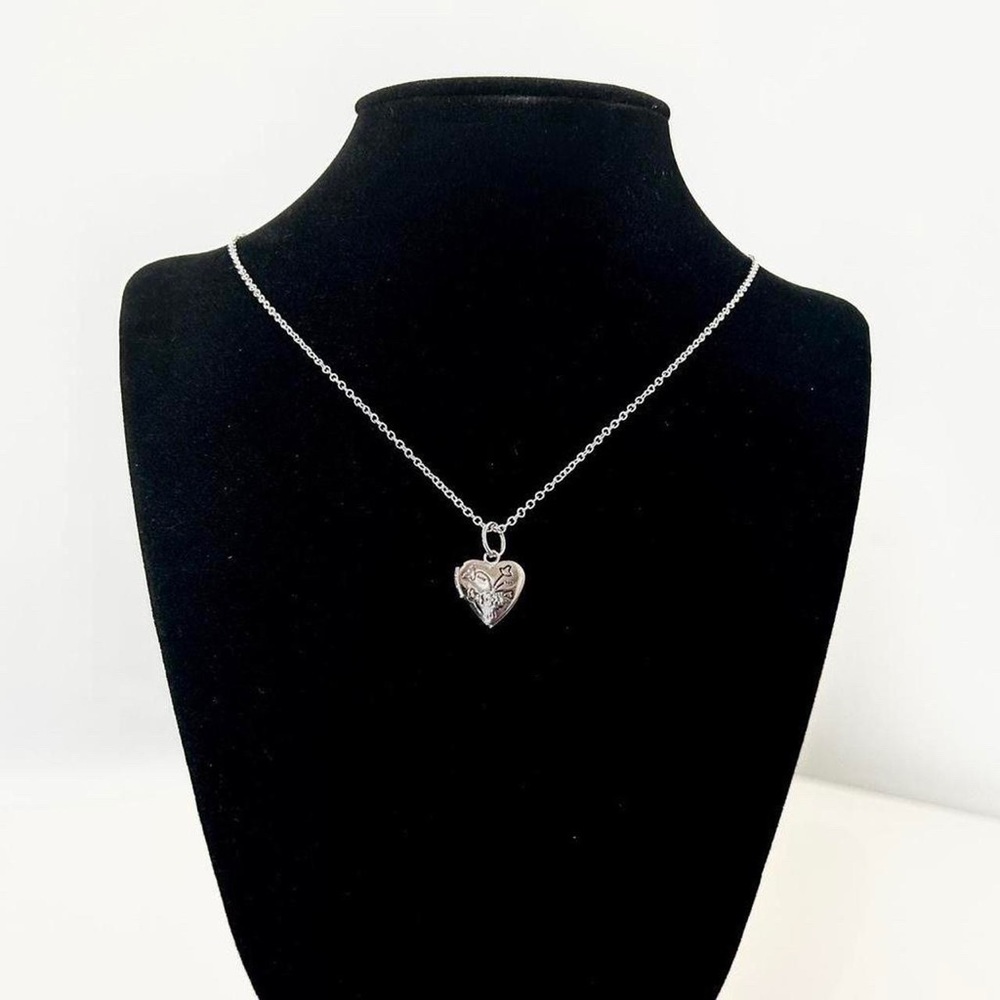 Reversible Silver Heart Locket Necklace